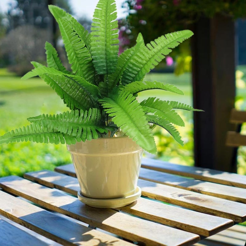 Fake Fern Plant | Realistic Plants Realistic Artificial Fern | Detailed Garden Greenery Ornaments for Summer Outdoors for Living Room, Garage, Study Room - Image 3