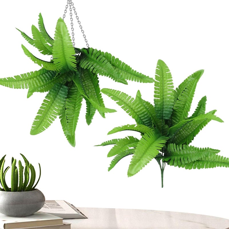 Fake Fern Plant | Realistic Plants Realistic Artificial Fern | Detailed Garden Greenery Ornaments for Summer Outdoors for Living Room, Garage, Study Room - Image 1