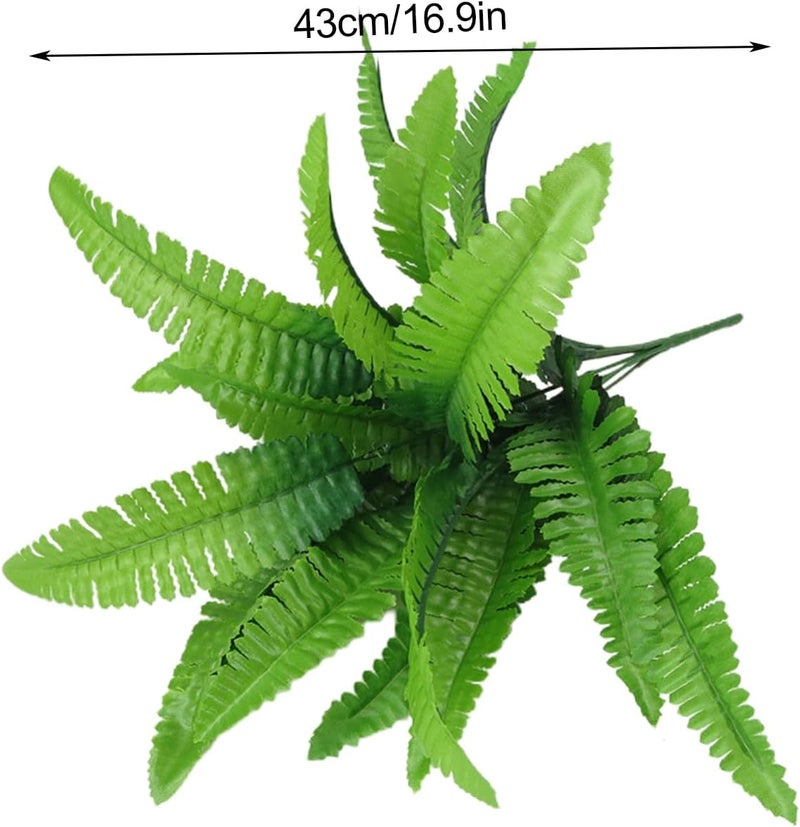Fake Fern Plant | Realistic Plants Realistic Artificial Fern | Detailed Garden Greenery Ornaments for Summer Outdoors for Living Room, Garage, Study Room - Image 5