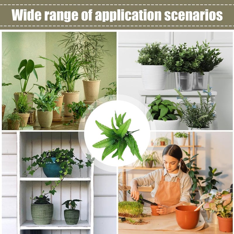 Fake Fern Plant | Realistic Plants Realistic Artificial Fern | Detailed Garden Greenery Ornaments for Summer Outdoors for Living Room, Garage, Study Room - Image 4