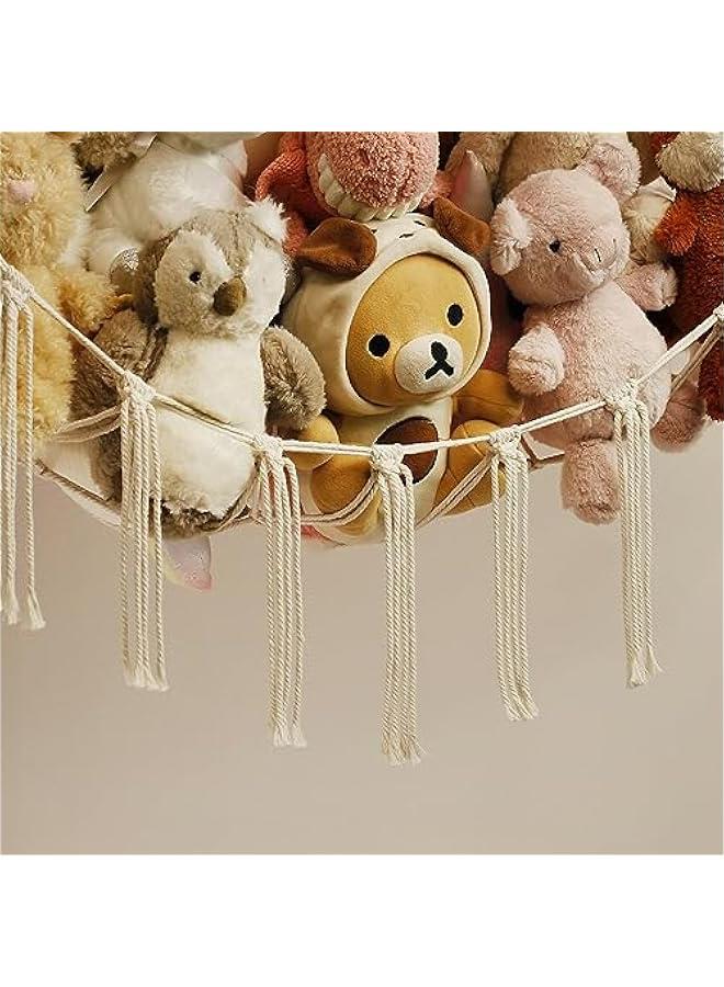 Stuffed Animal Storage Hammock or Net Corner - Large Toy Hammock Net for Stuffed Animals Room Decor - Cute Stuff Animal Organizer Plush Holder - Kids Baby Nursery Essentials Wall Bedroom Home Decor - Image 4