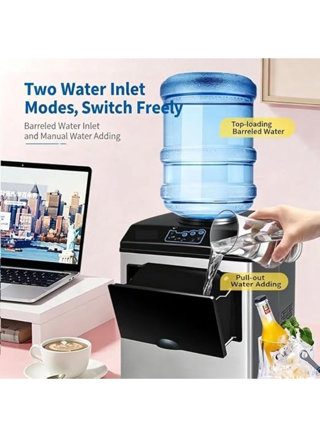 Cool Baby Style Countertop Ice Maker Machine, 25kg/24hrs, Round Ice Cubes, 3 Size Selection, Dual Water Inlet, 140W - Image 1
