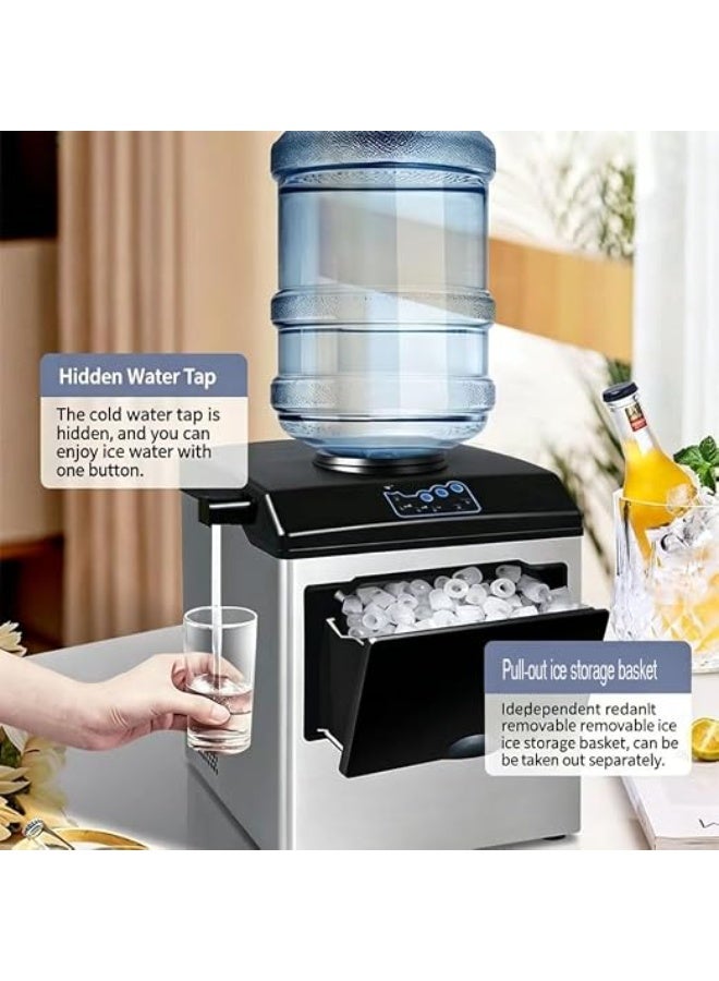 Cool Baby Style Countertop Ice Maker Machine, 25kg/24hrs, Round Ice Cubes, 3 Size Selection, Dual Water Inlet, 140W - Image 3