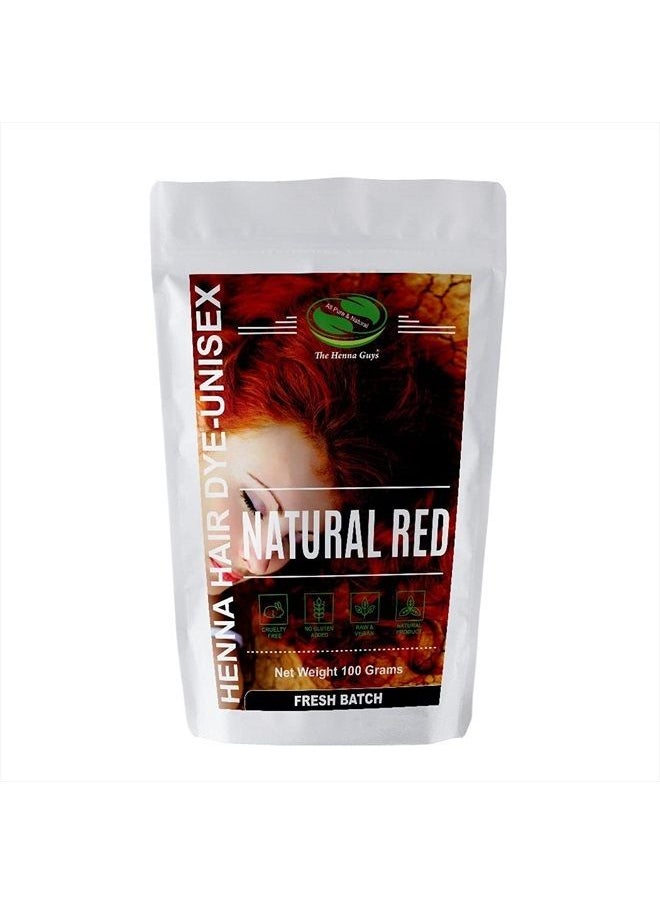 The Henna Guys 1 Pack Natural Red Henna Hair & Beard Color/Dye 100 Grams - Chemicals Free Hair Color - The Henna Guys  - Image 4