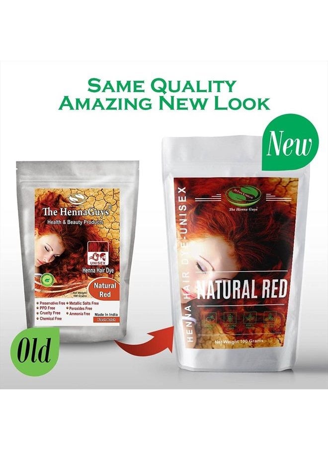 The Henna Guys 1 Pack Natural Red Henna Hair & Beard Color/Dye 100 Grams - Chemicals Free Hair Color - The Henna Guys  - Image 5