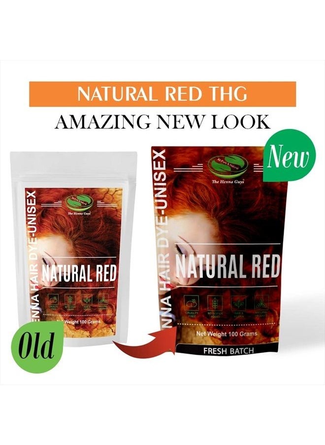The Henna Guys 1 Pack Natural Red Henna Hair & Beard Color/Dye 100 Grams - Chemicals Free Hair Color - The Henna Guys  - Image 2