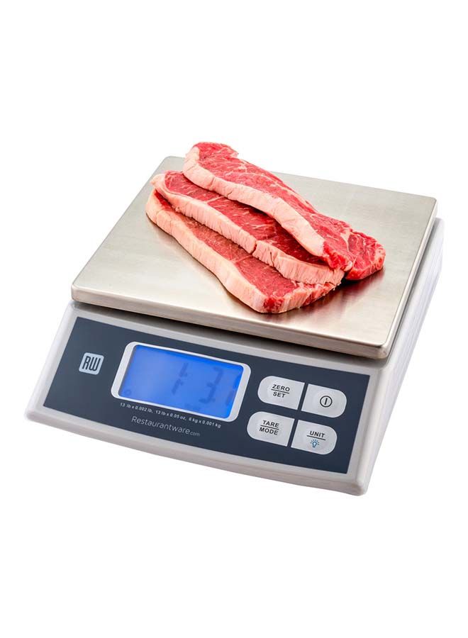 Restaurantware Met Lux 13 Pound Portion Control Scale, 1 Digital Food Scale - 4 Weighing Units, LCD Display, Stainless Steel Kitchen Scale, For Cooking and Baking, Compact Design  - Image 4
