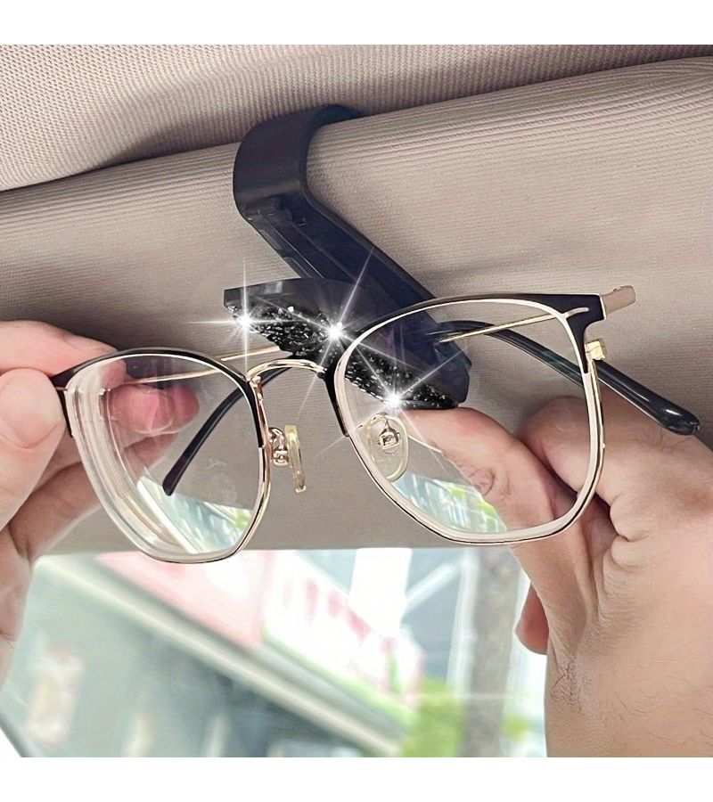 2 Pcs Car Sun Visor Glasses Holder Magnetic Leather Clip Pink Black For Truck Automotive Accessories - Image 5