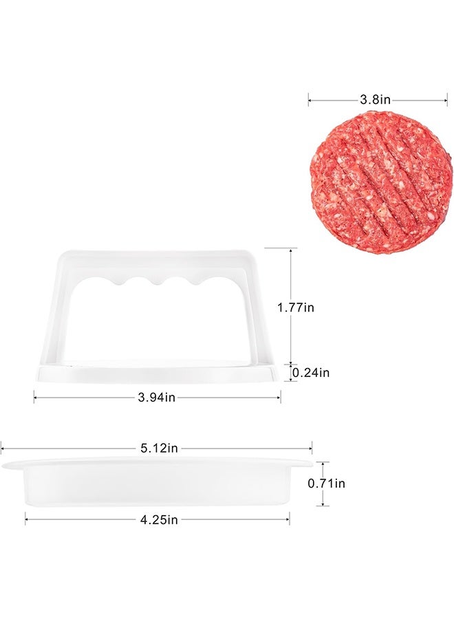 Non-Stick Burger Press Hamburger Patty Maker 2 Pack White - Round Stuffed Burger Mold Smashed Burger Press, Kitchen BBQ Grilling Gadget for Beef Sausage Meat Patty - Image 2