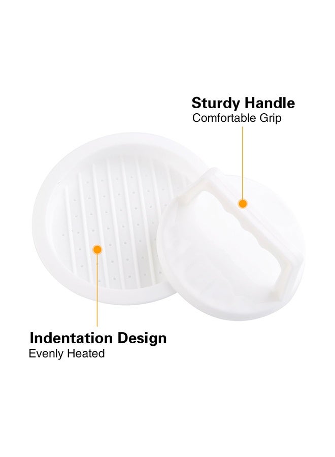 Non-Stick Burger Press Hamburger Patty Maker 2 Pack White - Round Stuffed Burger Mold Smashed Burger Press, Kitchen BBQ Grilling Gadget for Beef Sausage Meat Patty - Image 3