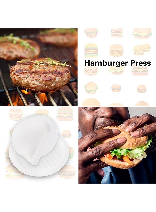 Non-Stick Burger Press Hamburger Patty Maker 2 Pack White - Round Stuffed Burger Mold Smashed Burger Press, Kitchen BBQ Grilling Gadget for Beef Sausage Meat Patty - Image 5