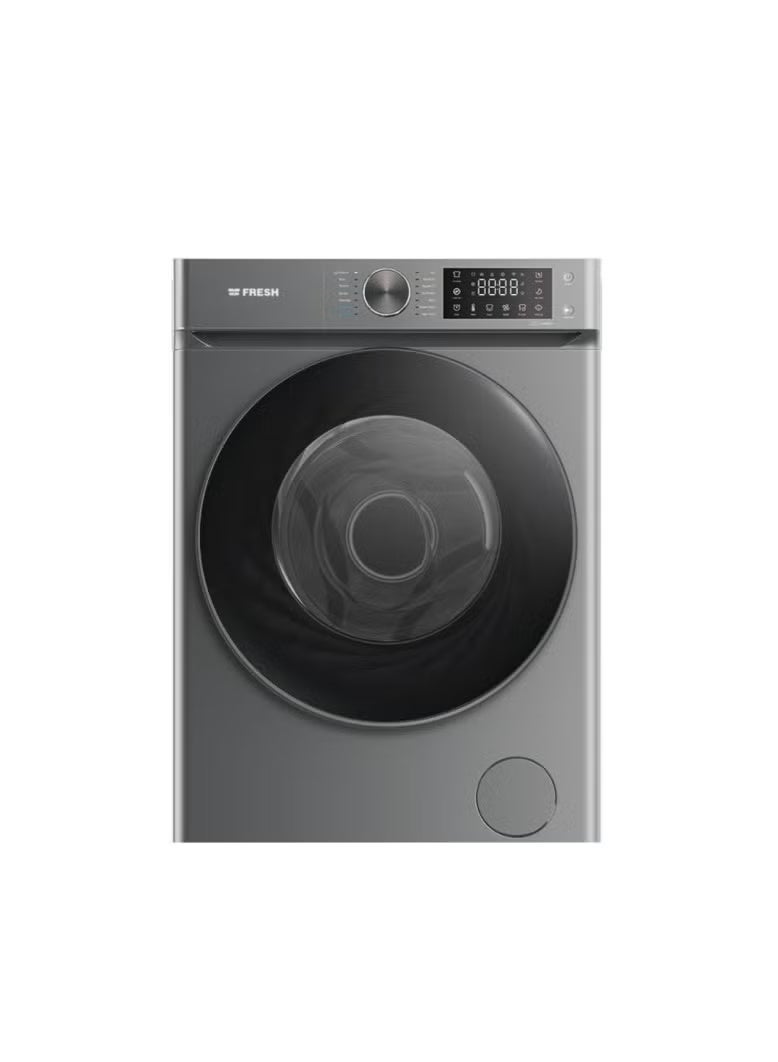 فريش غسالة ملابس فريش 8 كجم تحميل أمامي انفرتر، فضي غامق -W8DD1255