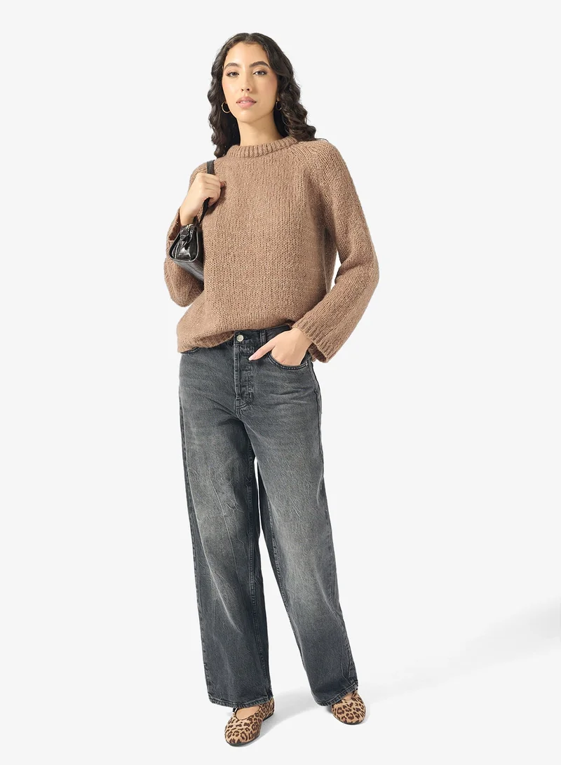 ONLY  ONLSHINE long sleeve GLITTER Crew NECK BOW Knitted Sweater for Women | Best Price UAE