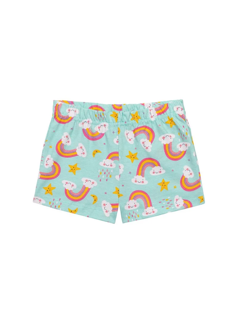 MINOTI Girls Printed Short Pyjama Set with Easy Shoulder Fastening
