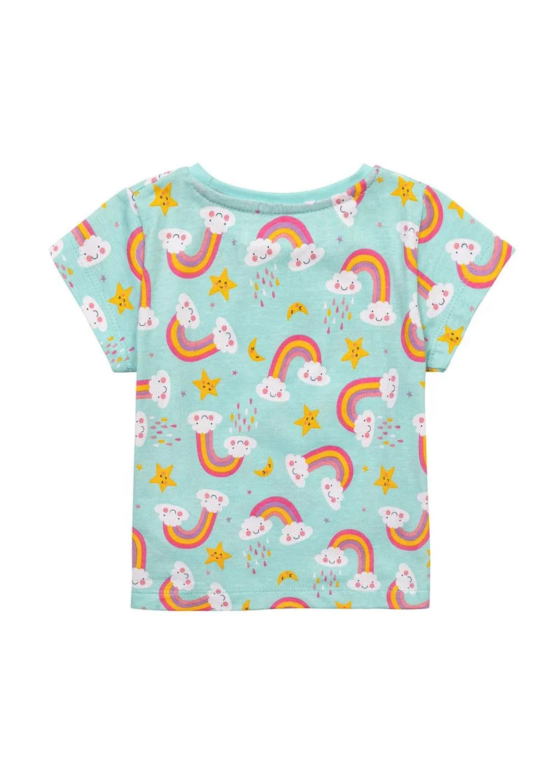 MINOTI Girls Printed Short Pyjama Set with Easy Shoulder Fastening