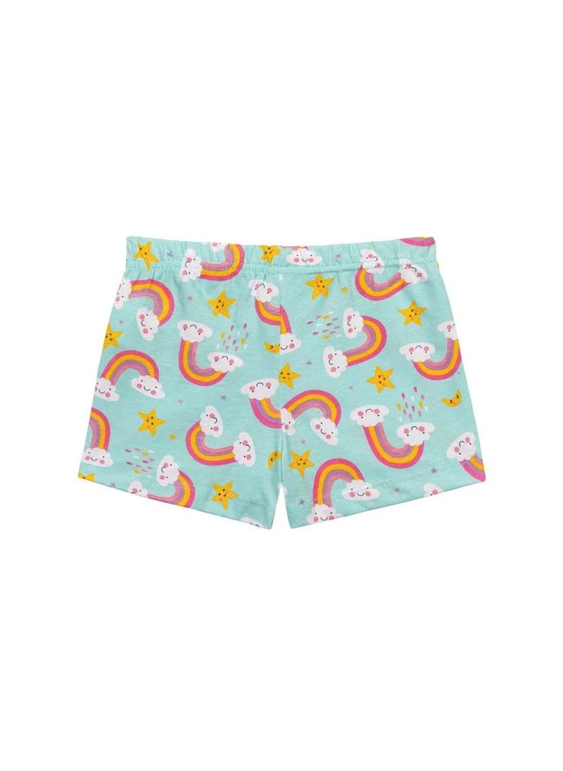 MINOTI Girls Printed Short Pyjama Set with Easy Shoulder Fastening