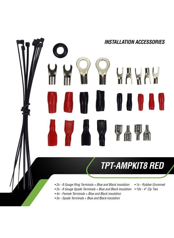TIMPANO Amplifier Wiring Kit - 8 Gauge Amp Kit 1000 Watts Car Amplifier Installation CCA Cables Kit – 60 Amp Fuse Single Amp TPT-AMPKIT8 RED - Image 5