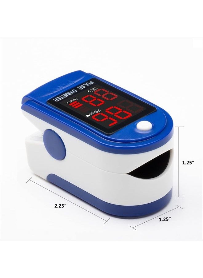 Clinical Guard - CMS-50DL SpO2 Pulse Oximeter Fingertip | Blood Oxygen Saturation Monitor with Heart Rate Tracker | Fingertip Pulse Oximeter with Batteries, Silicon Cover & Case, Lanyard | Blue - Image 1