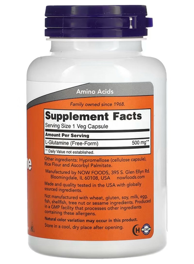 now L-Glutamine, 500 mg, 120 Veg Capsules - Image 2