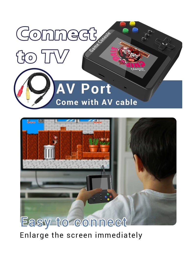 KASTWAVE Handheld Game Console, Retro Mini Game Console with 500 Classic Games, Rechargeable Battery, Portable Games Controller, Support for 2 Players & TV, Ideal Gift for Kids, Friend, Lover (Black) - Image 3