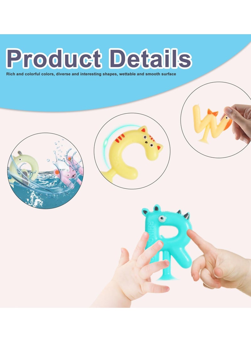 SOLARAE Suction Cup Letters Toys, Washable Alphabet Educational Toys Learning Spelling Games Educational Bath Toys Kids Interactive Toys Alphabet Learning Toys for Toddlers(Set of 26) - Image 4