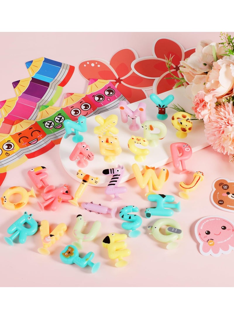 SOLARAE Suction Cup Letters Toys, Washable Alphabet Educational Toys Learning Spelling Games Educational Bath Toys Kids Interactive Toys Alphabet Learning Toys for Toddlers(Set of 26) - Image 3