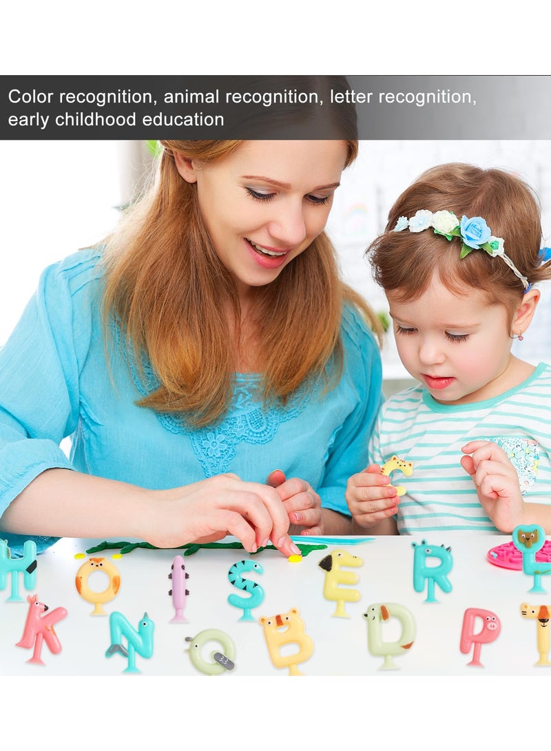 SOLARAE Suction Cup Letters Toys, Washable Alphabet Educational Toys Learning Spelling Games Educational Bath Toys Kids Interactive Toys Alphabet Learning Toys for Toddlers(Set of 26) - Image 5