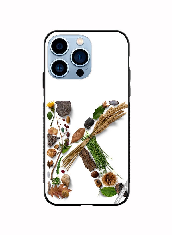 VR CREATIVE Protective Case Cover For Apple iPhone 14 Pro Alphabet K Design Multicolour - Image 1