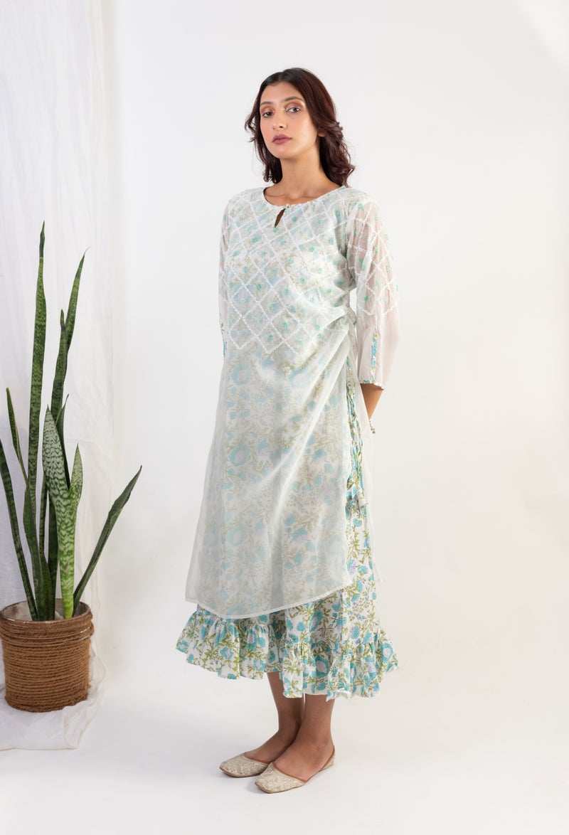 UNDYED Multi-Color Cotton Handblock Print Dress for Women - Image 3
