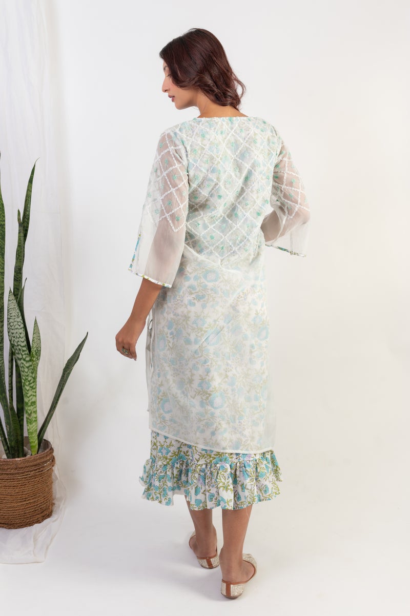 UNDYED Multi-Color Cotton Handblock Print Dress for Women - Image 2