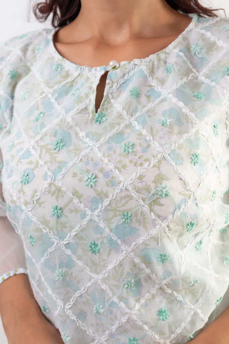 UNDYED Multi-Color Cotton Handblock Print Dress for Women - Image 5
