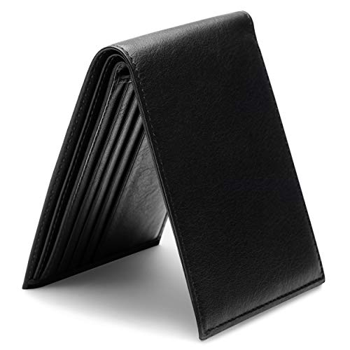 Bosca Men’s Leather Wallet, Nappa Vitello Executive I.D. Wallet For Men With 5 Card Slots, Black - Image 2