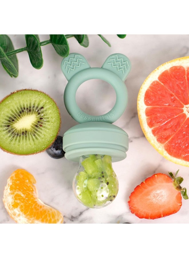 Bessentials Baby Fresh Fruit Food Feeder - 2 Pack Silicone Mesh Feeders for Infant Safe Self Feeding |3 Sizes Food Pouches Included| Suitable for Baby 4m+ (Light Pink & Grass Green) - Image 5