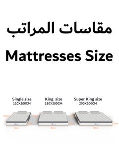 Moon Home and more.. Moon Home and more Classic Rest Bed Mattress 28 CM Hybrid Pocket Spring King Size Mattress 180X200 CM, Pocket Innersprings for Motion Isolation - Pressure Relieving - Medium Firm  - Image 5