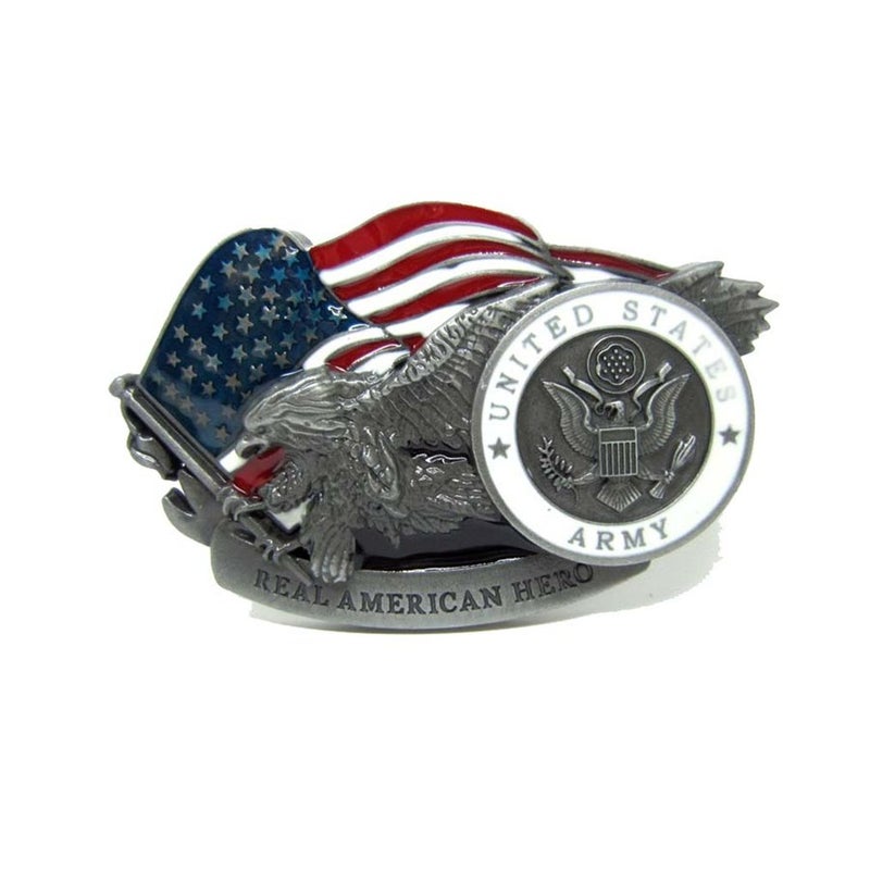 MASOP VOGU MASOP American United States Army Military Belt Buckle Metal Eagle Flag Belt Buckle - Image 5