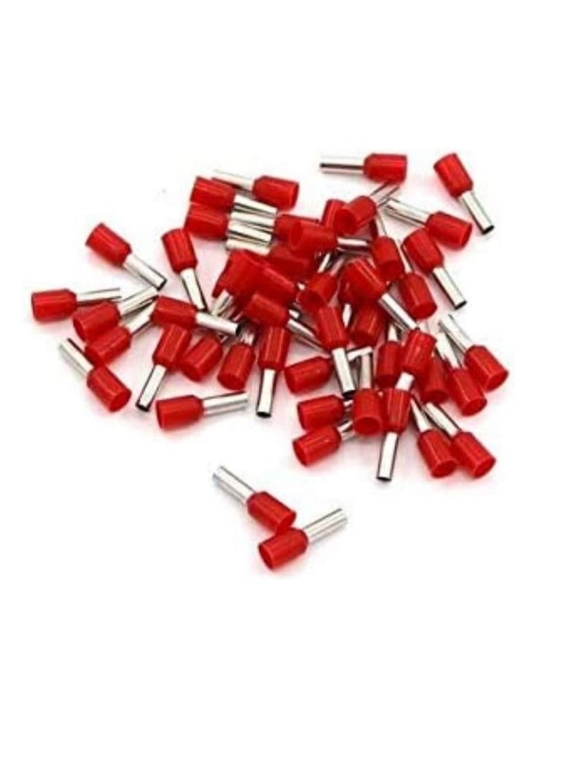 Generic Insulated Ferrules Terminal Block Cord End Wire Tubular Connector Electrical Crimp Cable Lugs Terminal Cable Crimp Cable Sleeve for Wire Connection Pack of 100 2.5mm  E2516 Red  - Image 1