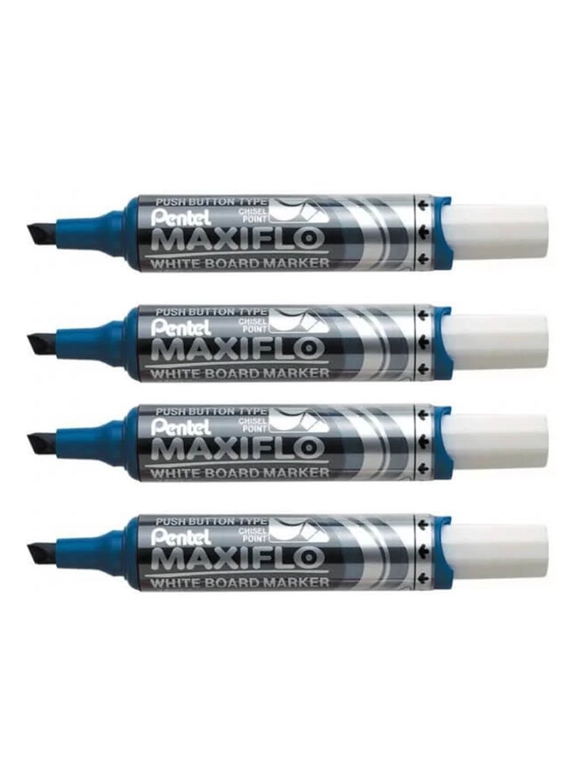 Pentel 4-Piece Maxiflo White Board Marker Blue Ink - Image 1