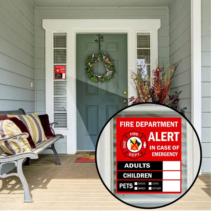 Remarkabel Emergency Alert People and Pet Finder Sticker/Decal - Adults, Children and Pets, 4X4.5 inch Fire Department and Rescue Safety Alert Decal for Window and Door Application (8 Pack) - Image 4
