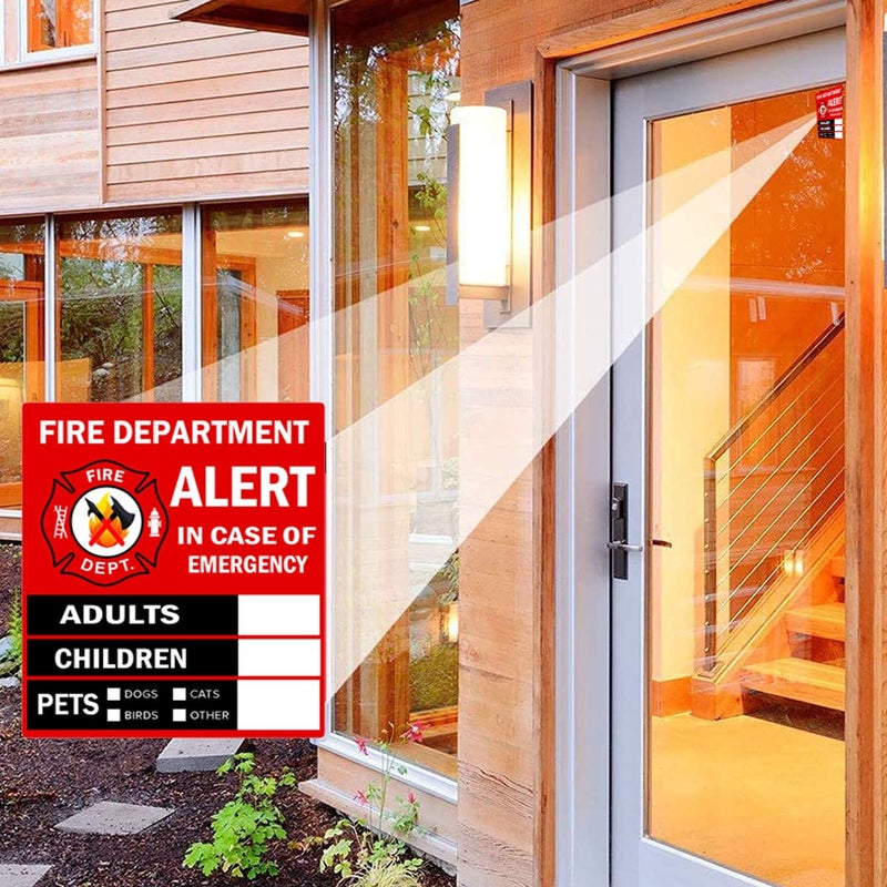Remarkabel Emergency Alert People and Pet Finder Sticker/Decal - Adults, Children and Pets, 4X4.5 inch Fire Department and Rescue Safety Alert Decal for Window and Door Application (8 Pack) - Image 3