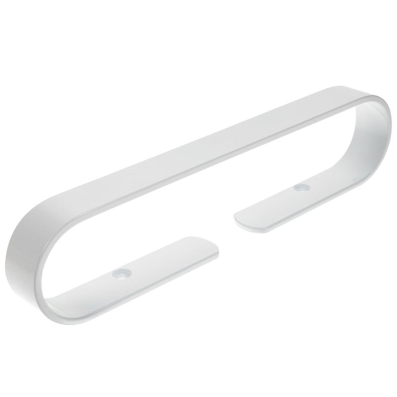 White 30cm Punch Free Aluminium Alloy Bathroom Towel Bar and Ring Holder - Image 2