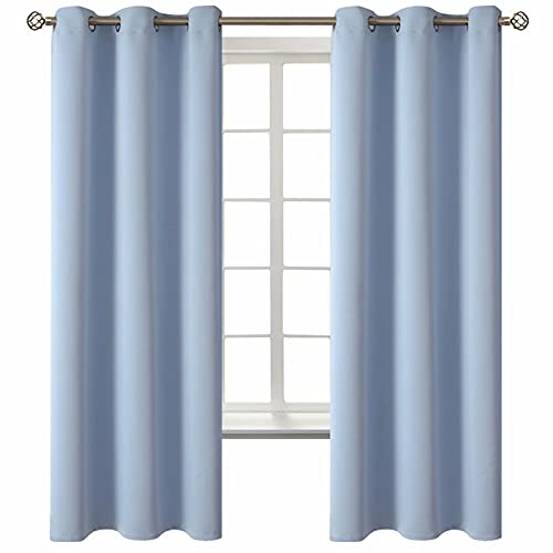 BGment Blackout Curtains for Living Room - Grommet Thermal Insulated Room Darkening Curtains for Bedroom, 2 Panels of 42 x 63 Inch, Spa Blue - Image 1