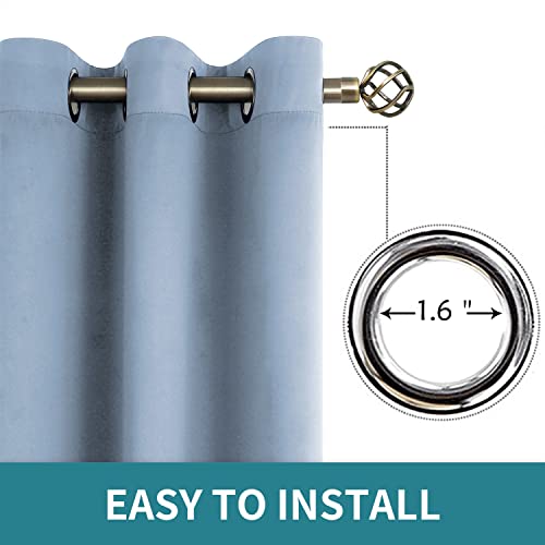 BGment Blackout Curtains for Living Room - Grommet Thermal Insulated Room Darkening Curtains for Bedroom, 2 Panels of 42 x 63 Inch, Spa Blue - Image 5