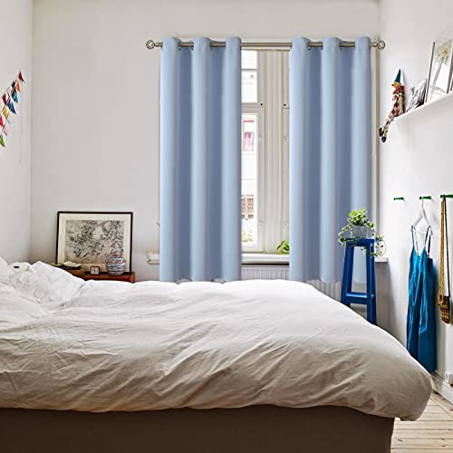 BGment Blackout Curtains for Living Room - Grommet Thermal Insulated Room Darkening Curtains for Bedroom, 2 Panels of 42 x 63 Inch, Spa Blue - Image 2
