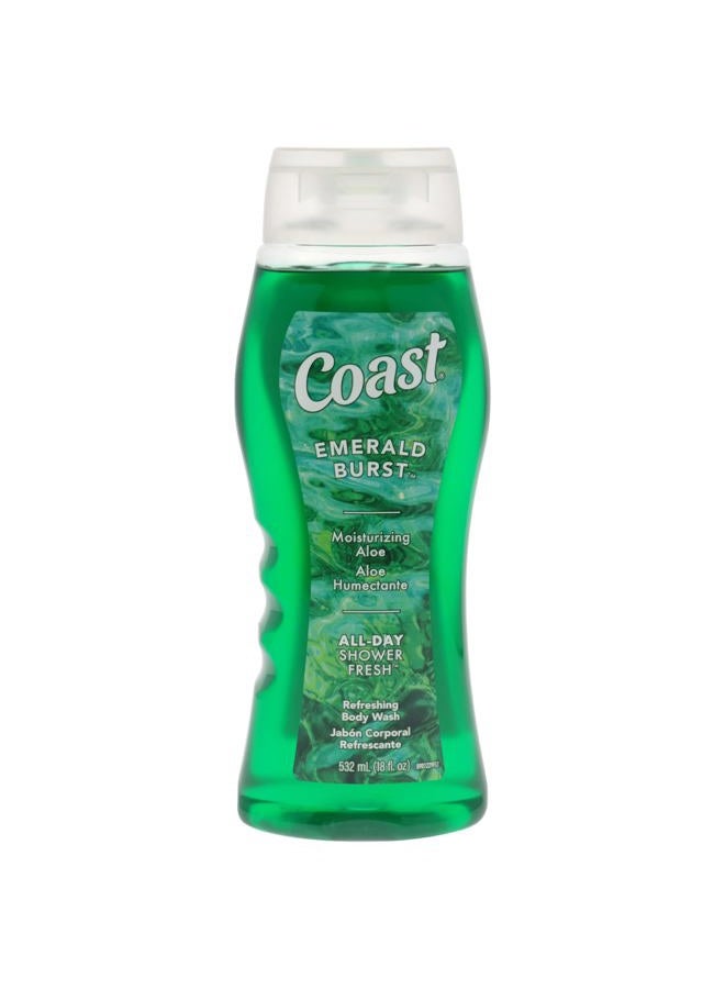 Coast Emerald Burst Body Wash - Hydrating Body Wash - Gentle Cleansing Body Wash for Dry Skin with Moisturizing Aloe Formula - Fresh Scent - 18 oz - Image 1