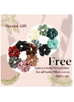 GO WELL Go well Satin Bonnet for Curly Hair with Free Silk Satin Pillow Covers and Scrunchies | Silk Bonnet for Hair|Best Gift Combo of Pack of 2 Satin Pillowcases with 3 Silk Scrunchies HairCap (peach)  - Image 2