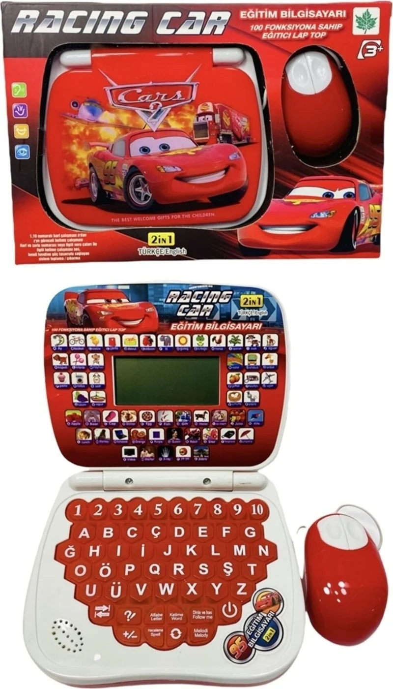 EC Shop Gemril Şimşek Mcqueen Educational Laptop 100 Functions English and Turkish Children's Computer