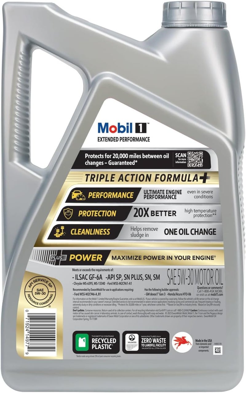 Mobil 1 Extended Performance Full Synthetic Motor Oil 5W-30, 5 Quart - Image 3
