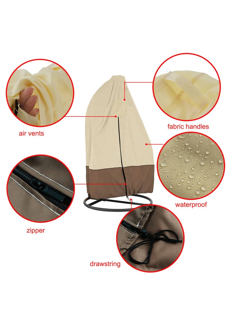 Hanging Chair Cover Egg Swing Chair Covers Heavy Duty Waterproof Chair Cover with Zipper Outdoor Furniture Protector (115*190cm) - Image 4