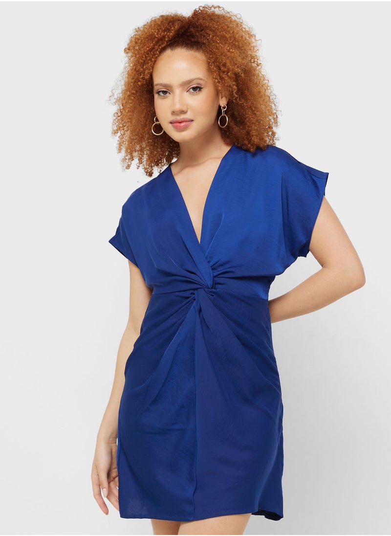 Jacqueline de Yong Twist-Front Mini Dress  - Image 1