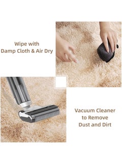 VUCATIN Large Shag Area Rugs Tie-Dyed Plush Fuzzy Rugs for Living Room Anti Slip Fluffy Bedroom Rug Large Area Rug Shag Shaggy Carpet for Bedroom Nursery Kids Room Home Decor(Beige)  - Image 2